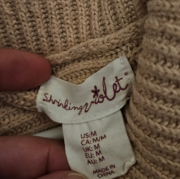 Shrinking Violet women's medium pink cowl neck sweater - Picture 2 of 7